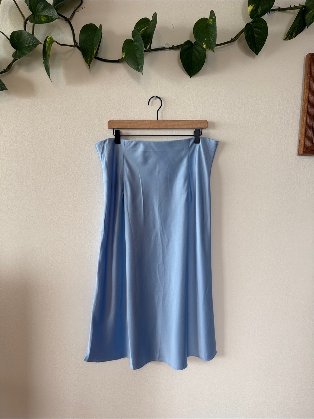 J Crew Light Blue Satin A-Line Midi Skirt - Picture 3 of 3